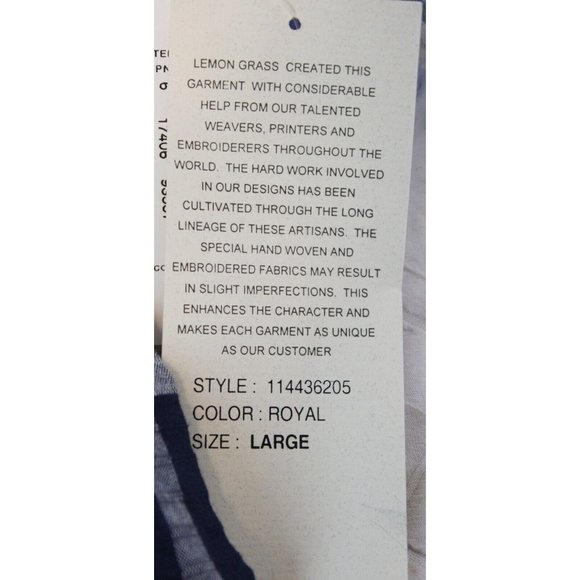 Lemon Grass Women's Blue Plaid Zipper Flannel size L NWT Chest Pocket Collared - Picture 8 of 8